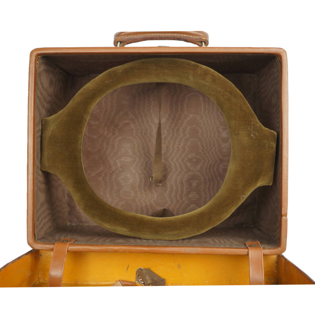 Vintage 1920s Top Hat Leather Travel Case Scotts London Luggage with Provenance - Poppy's Vintage Clothing