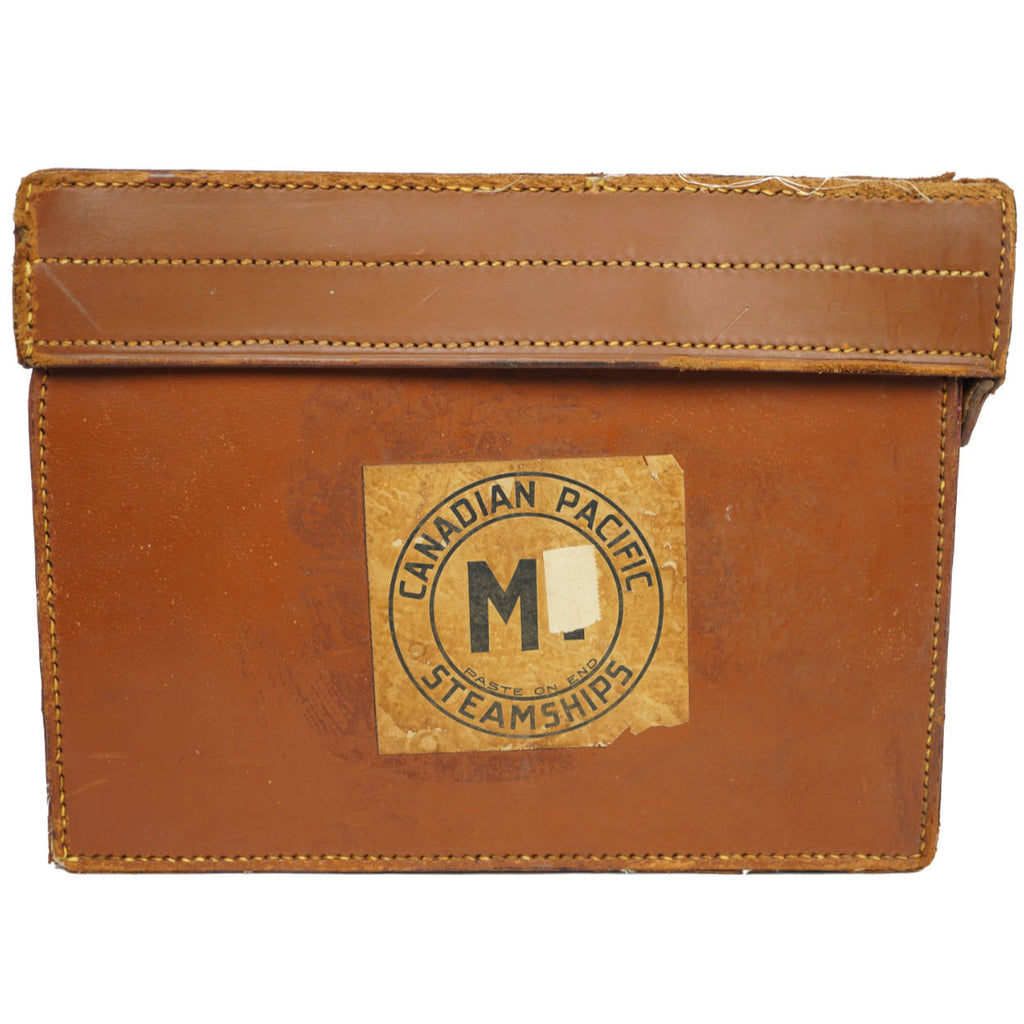 Vintage 1920s Top Hat Leather Travel Case Scotts London Luggage with Provenance - Poppy's Vintage Clothing