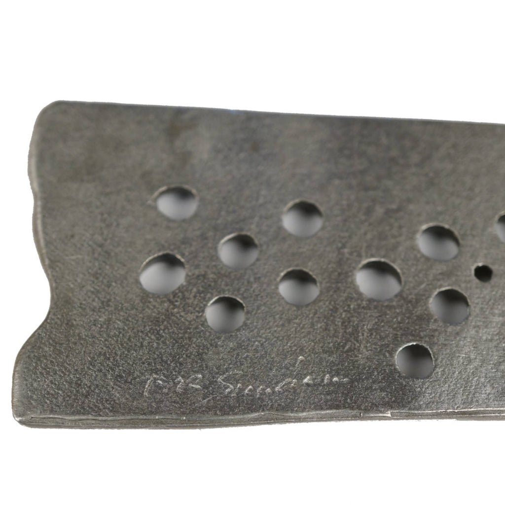 Modernist Swedish Pewter Pendant Necklace TYR Sweden Birger Wicksell AB - Poppy's Vintage Clothing