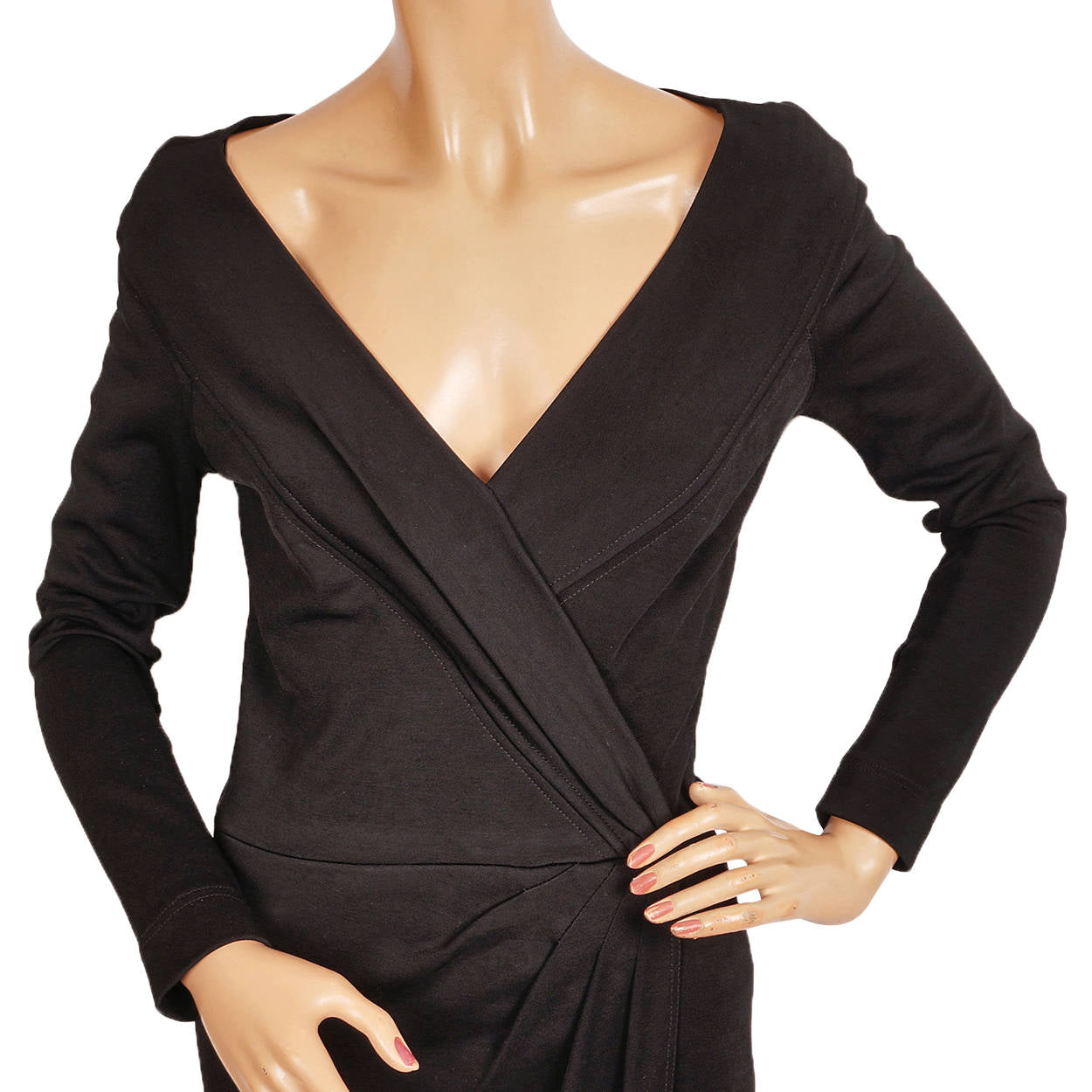 Vintage Tadashi Shoji Bodycon Sheath Evening Gown 1980s Black Jersey Dress Small - Poppy's Vintage Clothing