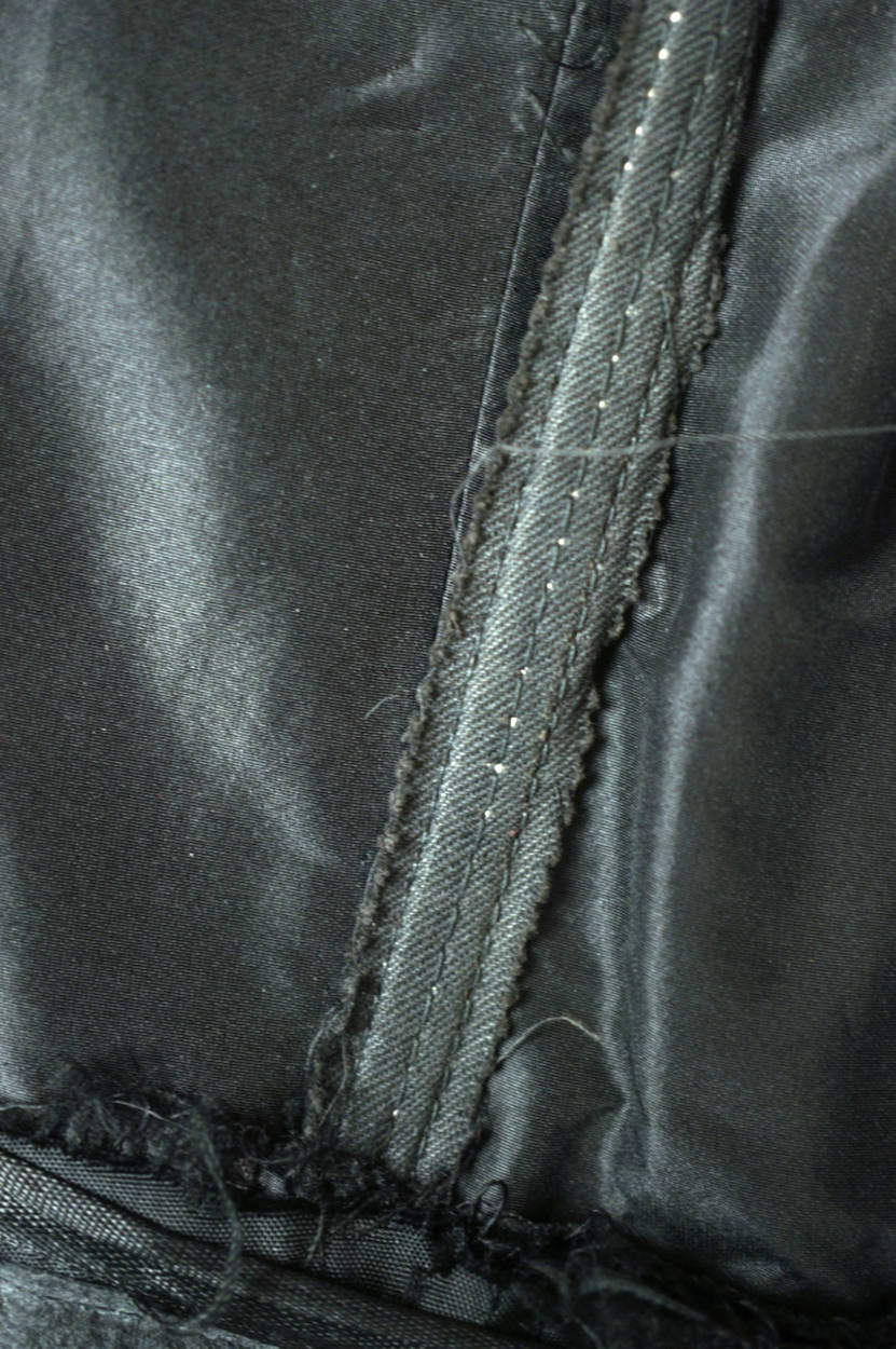 Vintage 1950s Black Silk Taffeta Ball Gown Dress w Bubble Balloon Skirt Size M - Poppy's Vintage Clothing