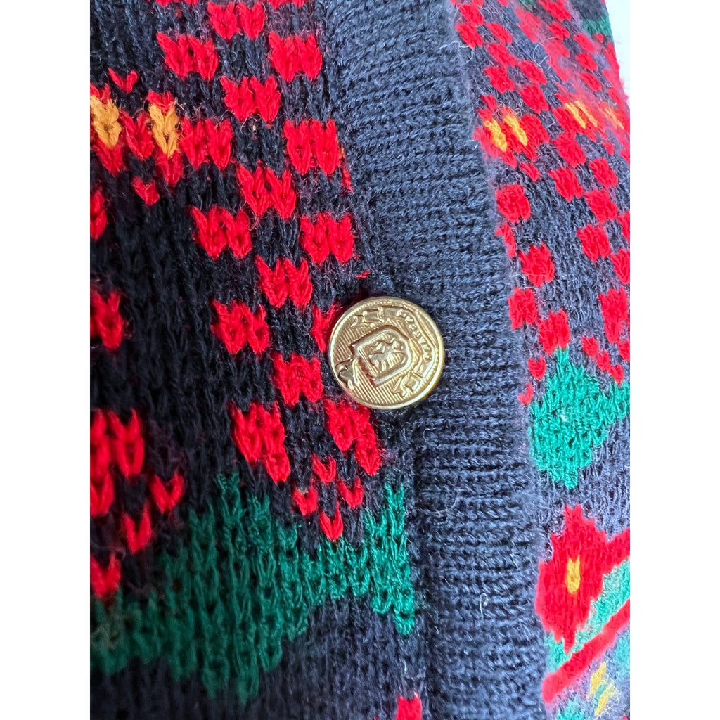 Vintage 1980s Scottie Dog Sweater Cardigan Ladies Size XL