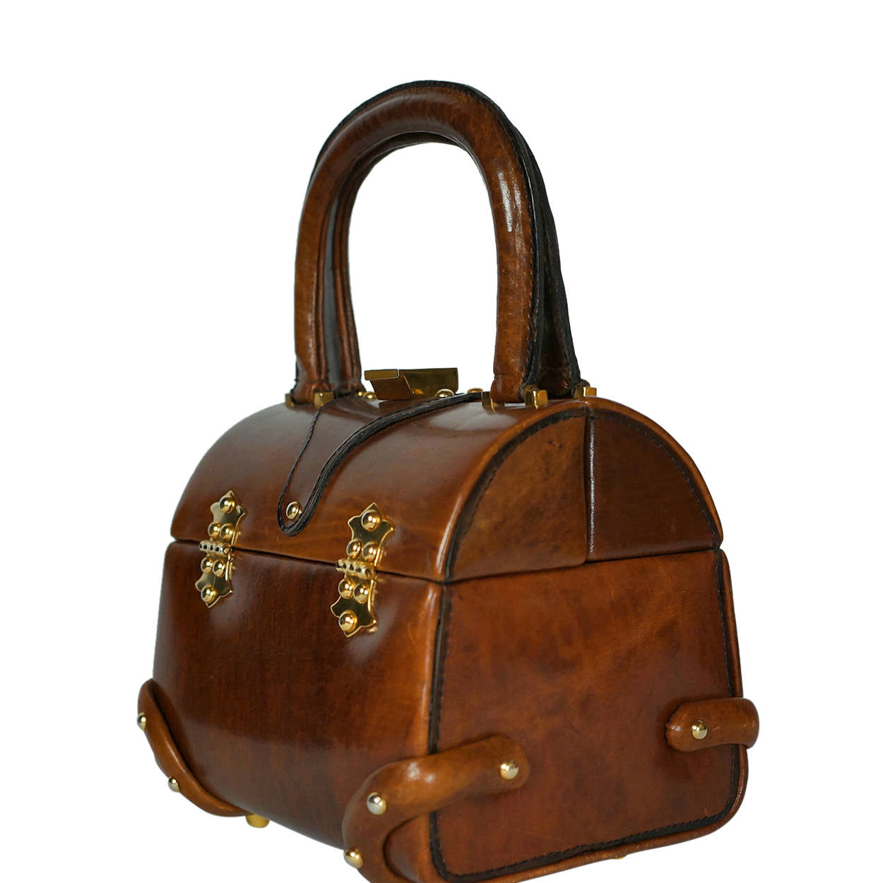 1960s Leather Chest Box Bag