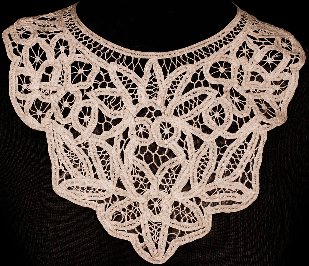 Vintage Battenburg Tape Lace Collar Neck Bib - Poppy's Vintage Clothing