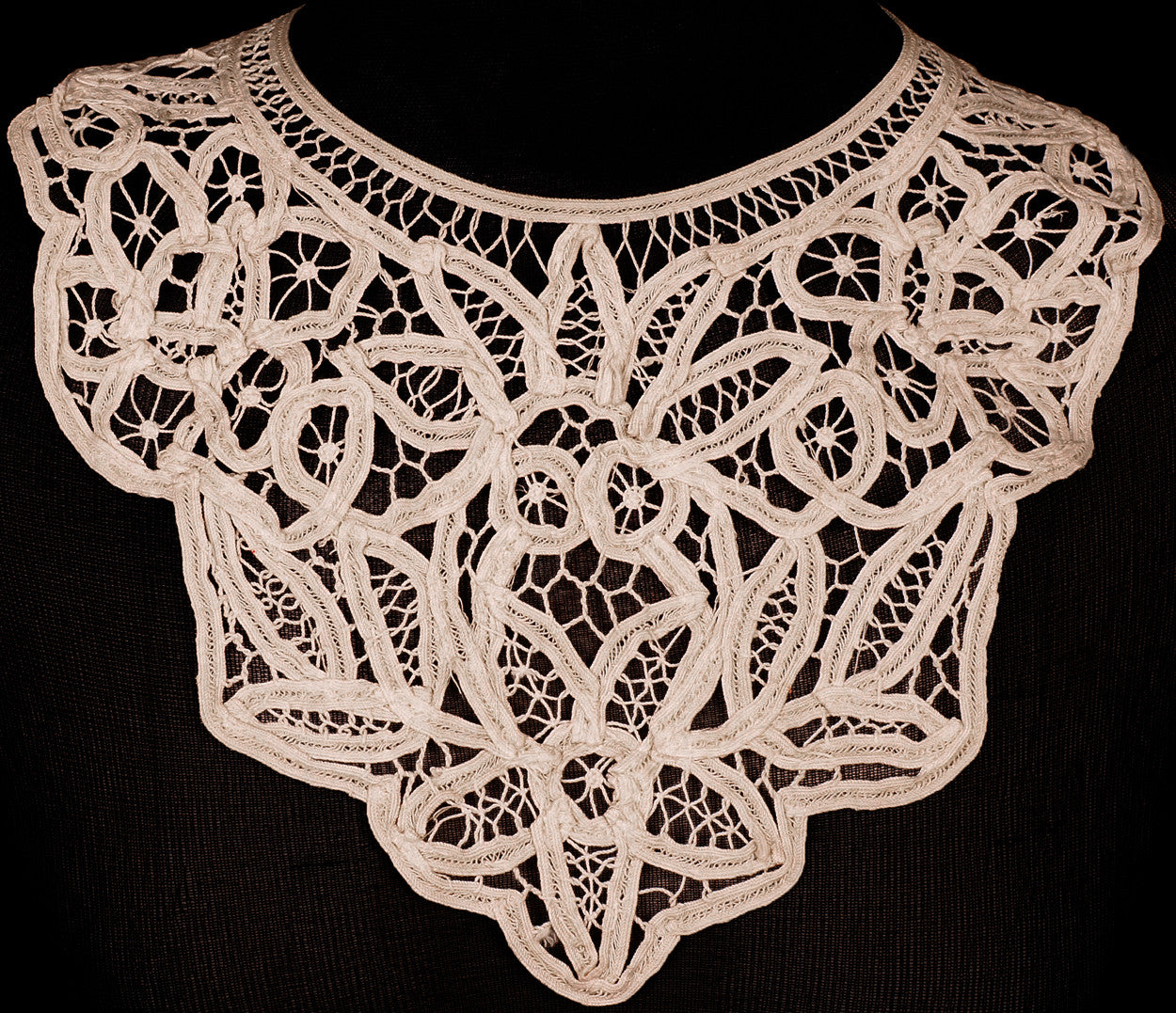 Vintage Battenburg Tape Lace Collar Neck Bib - Poppy's Vintage Clothing