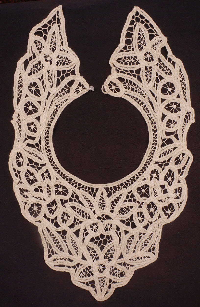 Vintage Battenburg Tape Lace Collar Neck Bib - Poppy's Vintage Clothing