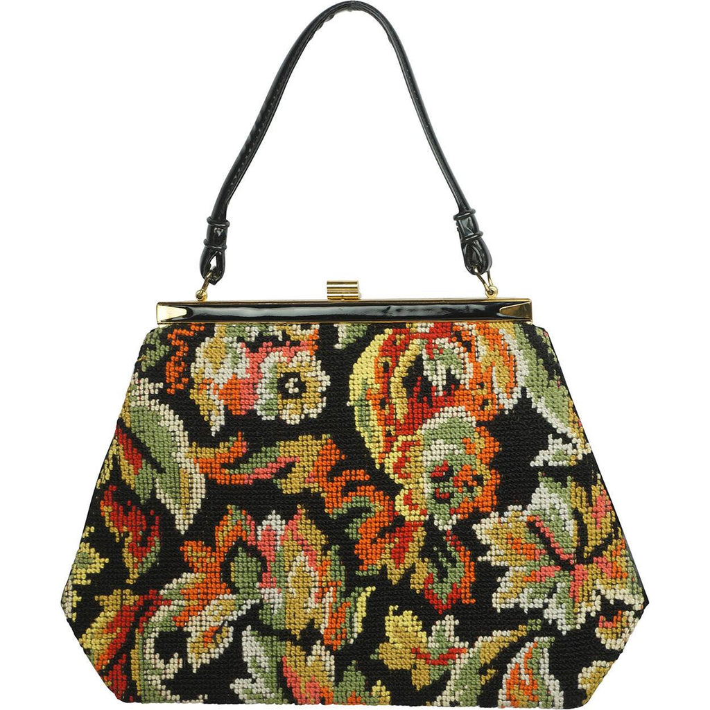 Vintage 1950s Tapestry Needlepoint Handbag - Unused - Poppy's Vintage Clothing