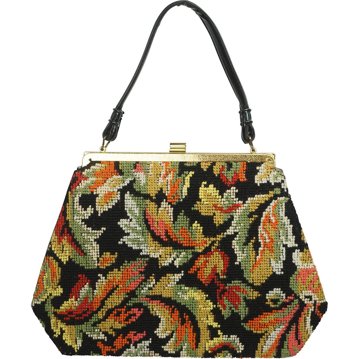 Vintage 1950s Tapestry Needlepoint Handbag - Unused - Poppy's Vintage Clothing