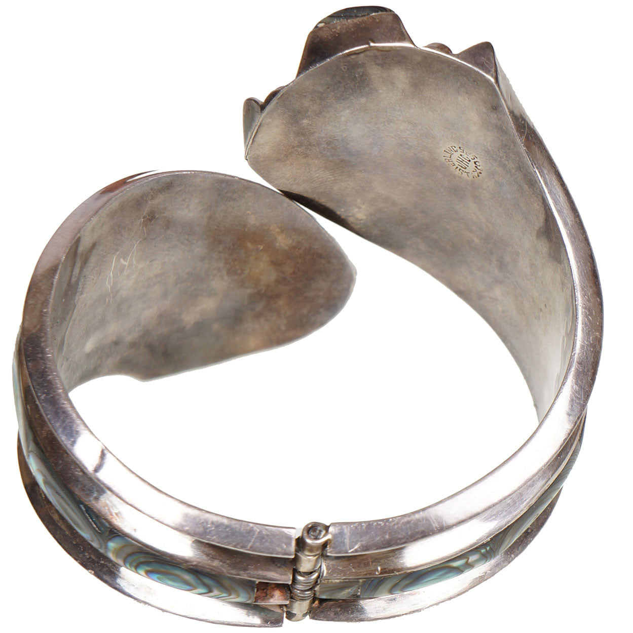 Vintage Taxco Sterling Silver Clamper Cuff Bracelet Signed JHC - Poppy's Vintage Clothing