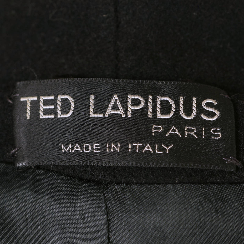 Vintage 1980s Ted Lapidus Paris Coat Cashmere Blend Made in Italy Ladies Size L - Poppy's Vintage Clothing