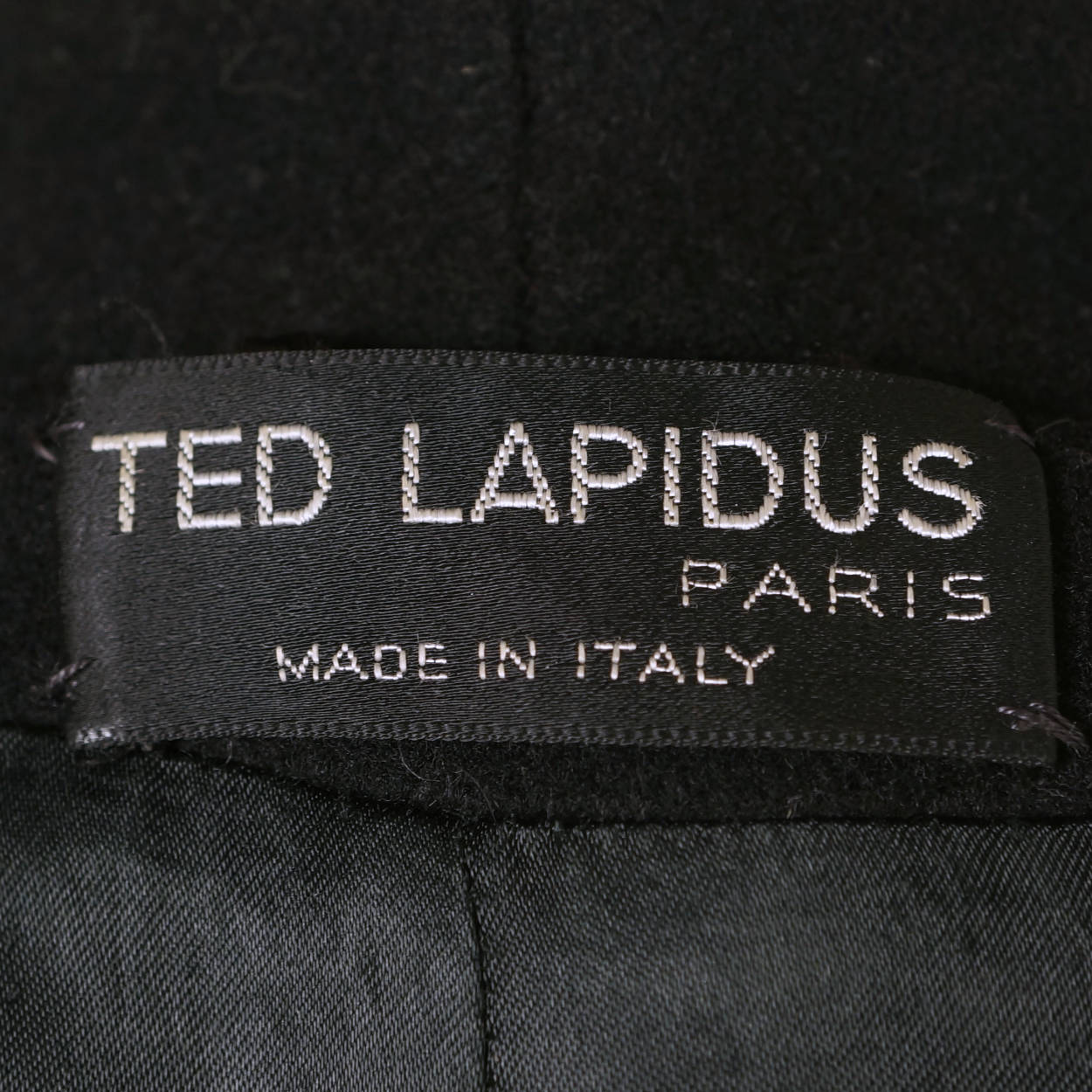 Vintage 1980s Ted Lapidus Paris Coat Cashmere Blend Made in Italy Ladies Size L - Poppy's Vintage Clothing