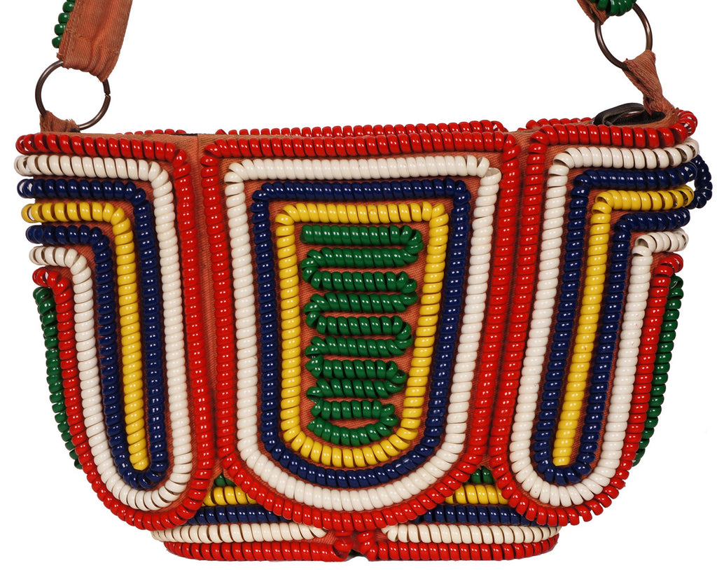 Vintage 1950s Plastic Coil Telephone Cord Handbag Purse with Strap Handle - Poppy's Vintage Clothing