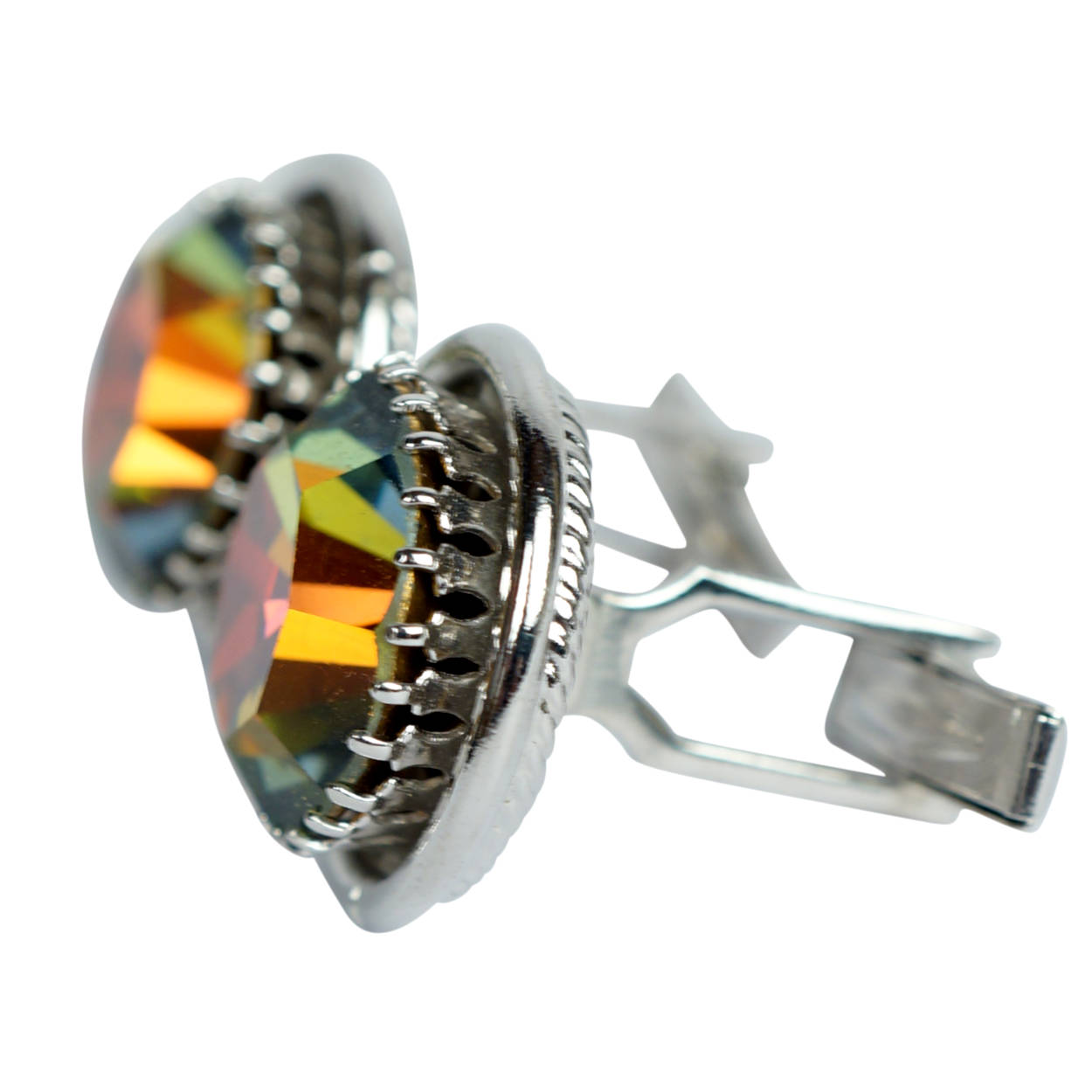 Vintage 60s Rivoli Watermelon Rhinestone Cufflinks Set NOS - Poppy's Vintage Clothing