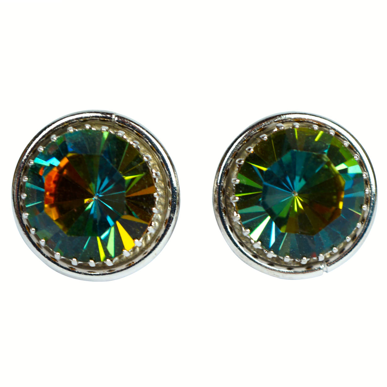 Vintage 60s Rivoli Watermelon Rhinestone Cufflinks Set NOS - Poppy's Vintage Clothing