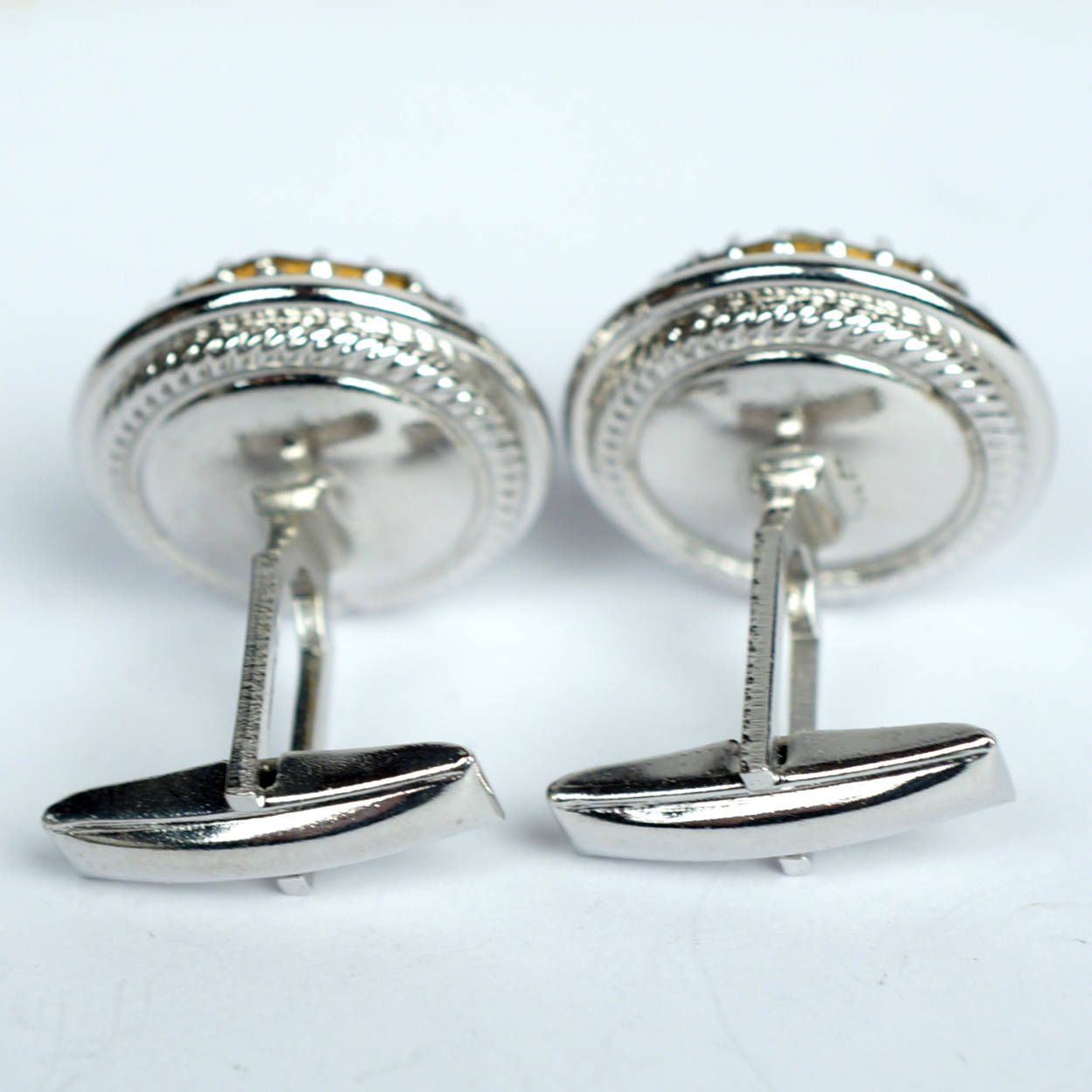 Vintage 60s Rivoli Watermelon Rhinestone Cufflinks Set NOS - Poppy's Vintage Clothing