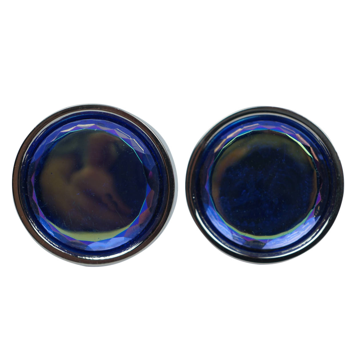 Vintage Cufflinks w Tie Tack Unused 1960s Mirrored Glass NOS - Poppy's Vintage Clothing