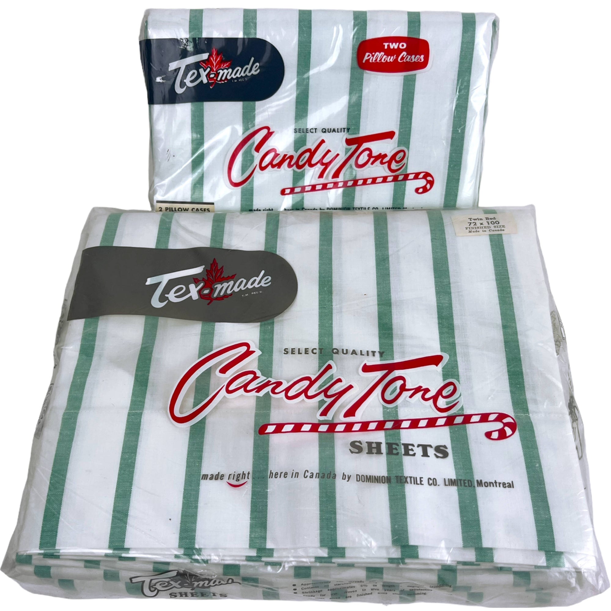 Unused Vintage 1960s Candy Tone Sheets & Pillowcases Twin