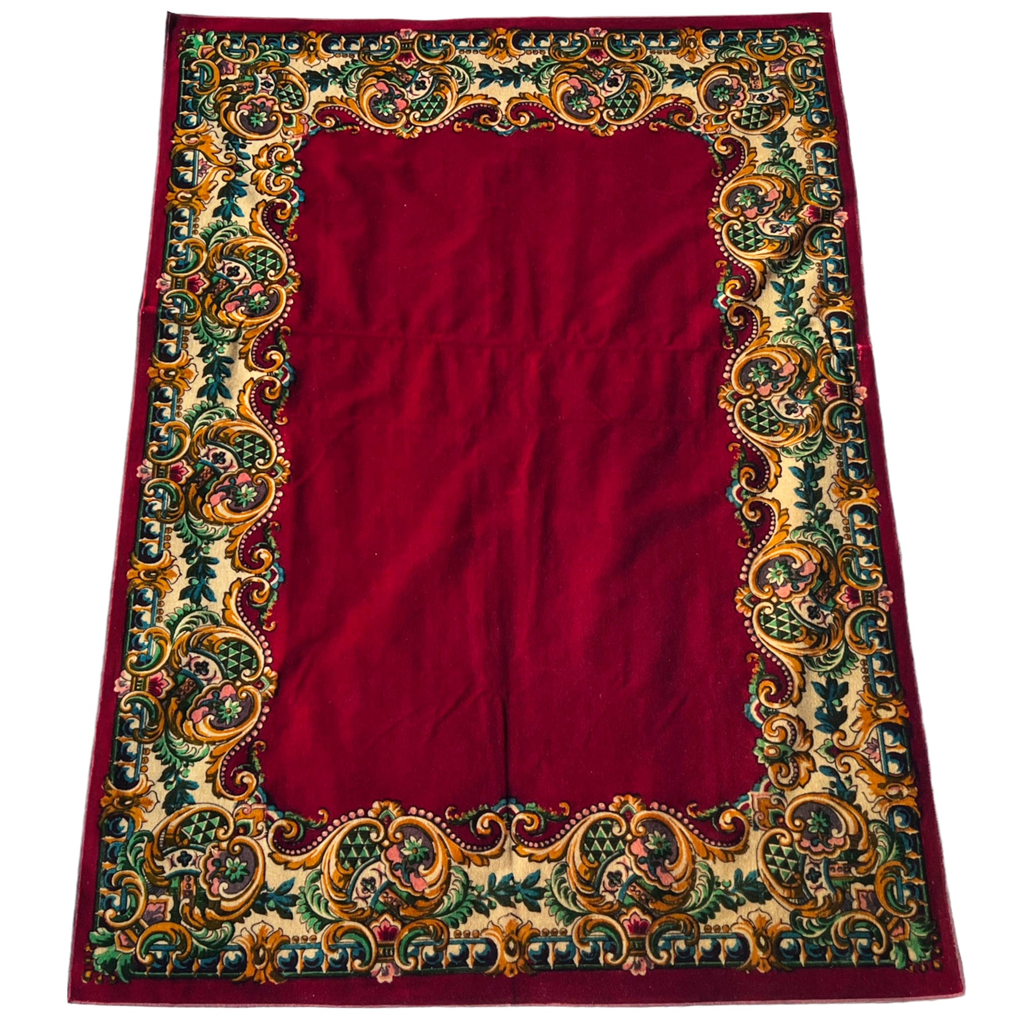 Antique Plush Carpet Teodor Finster Lodz Poland 58” x 80”