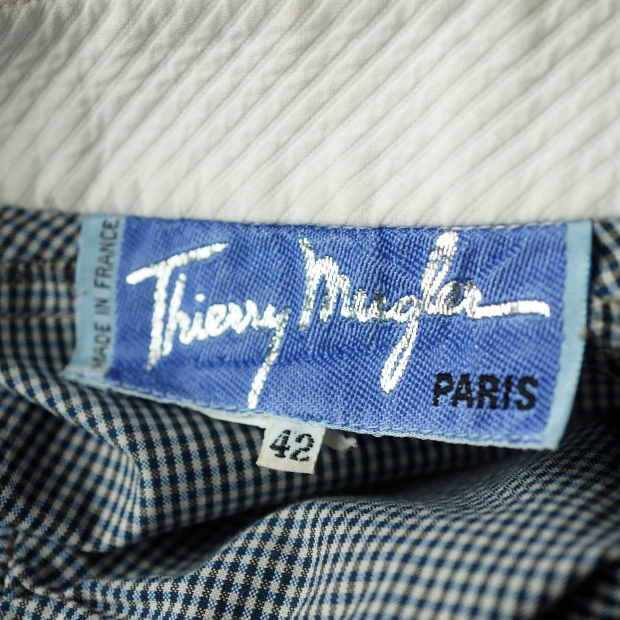 Vintage Thierry Mugler Cotton Skirt Suit 2 piece Ensemble Size 42 Large