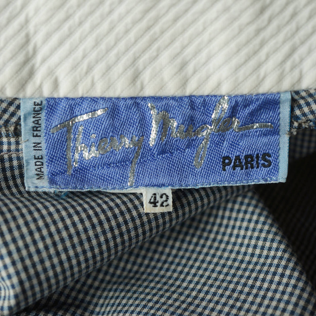 Vintage Thierry Mugler Cotton Skirt Suit 2 piece Ensemble Size 42 Large 1980s - Poppy's Vintage Clothing