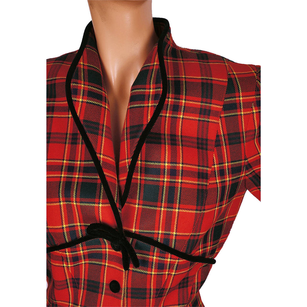 Vintage 1980s Thierry Mugler Plaid Wool Suit - Ladies Size 38 - M - Poppy's Vintage Clothing