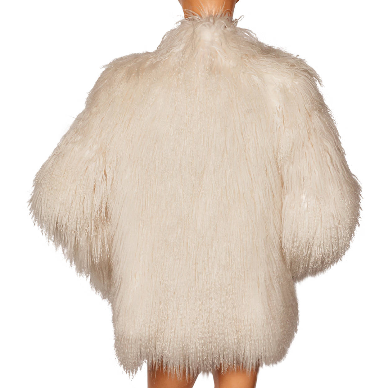 Vintage White Mongolian Lamb Jacket Ladies Size L – Poppy's