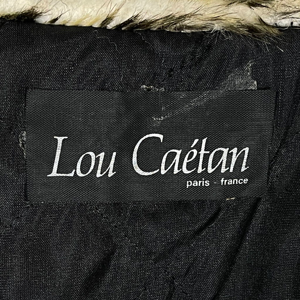 Vintage 1980s Faux Fur Coat Tiger Pattern Made in France L