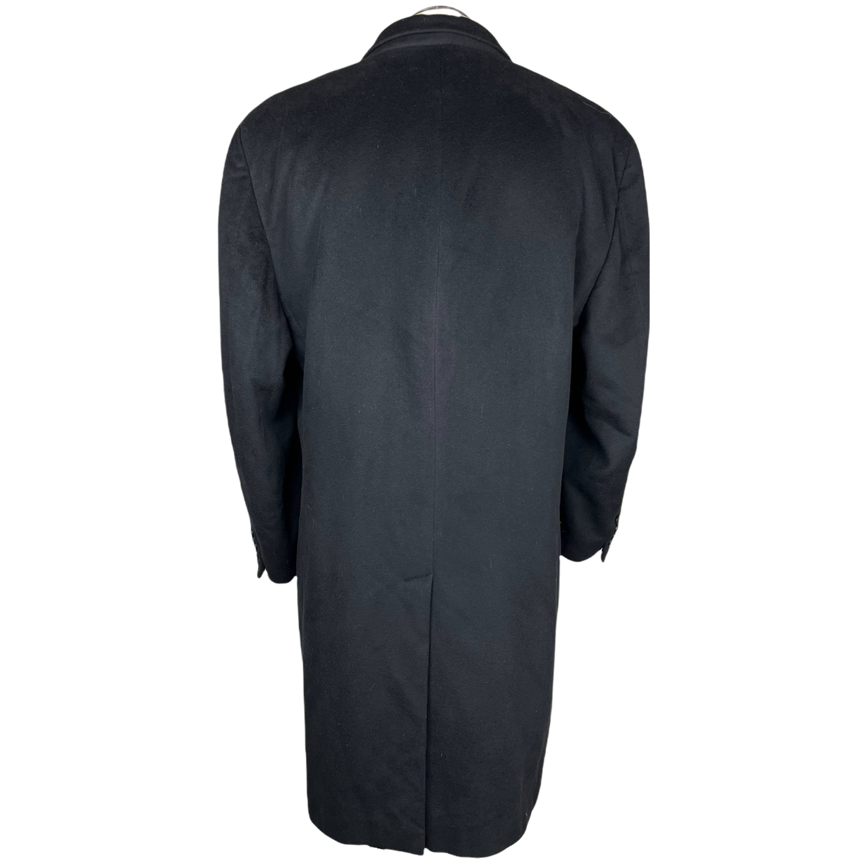 【美品】semoh” Italian Wool Old Coat Black” Italian Twill Mohair Wool Long Coat