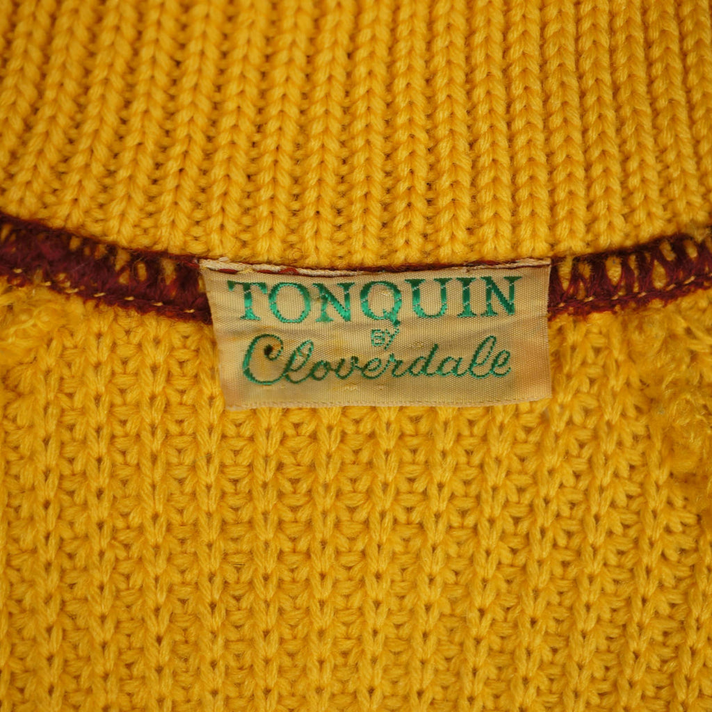 Vintage 1950s Wool Sweater Shawl Collar City Park Patch Tonquin Cloverdale M - Poppy's Vintage Clothing