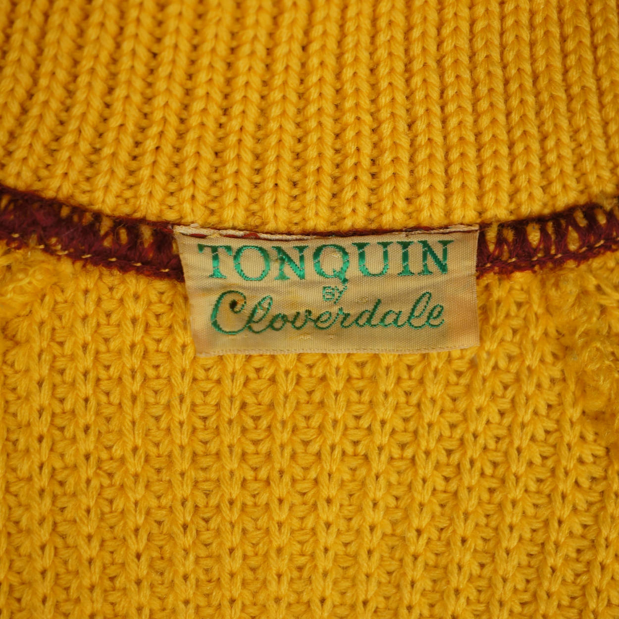 Vintage 1950s Wool Sweater Shawl Collar City Park Patch Tonquin Cloverdale M - Poppy's Vintage Clothing