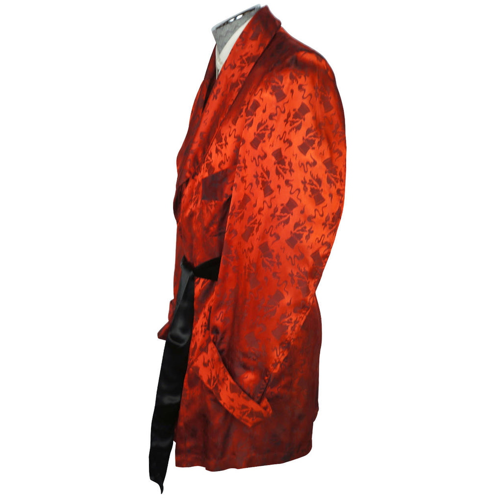 Vintage 1940s Smoking Jacket Sherlock Holmes Smoking Pipe M - Poppy's Vintage Clothing