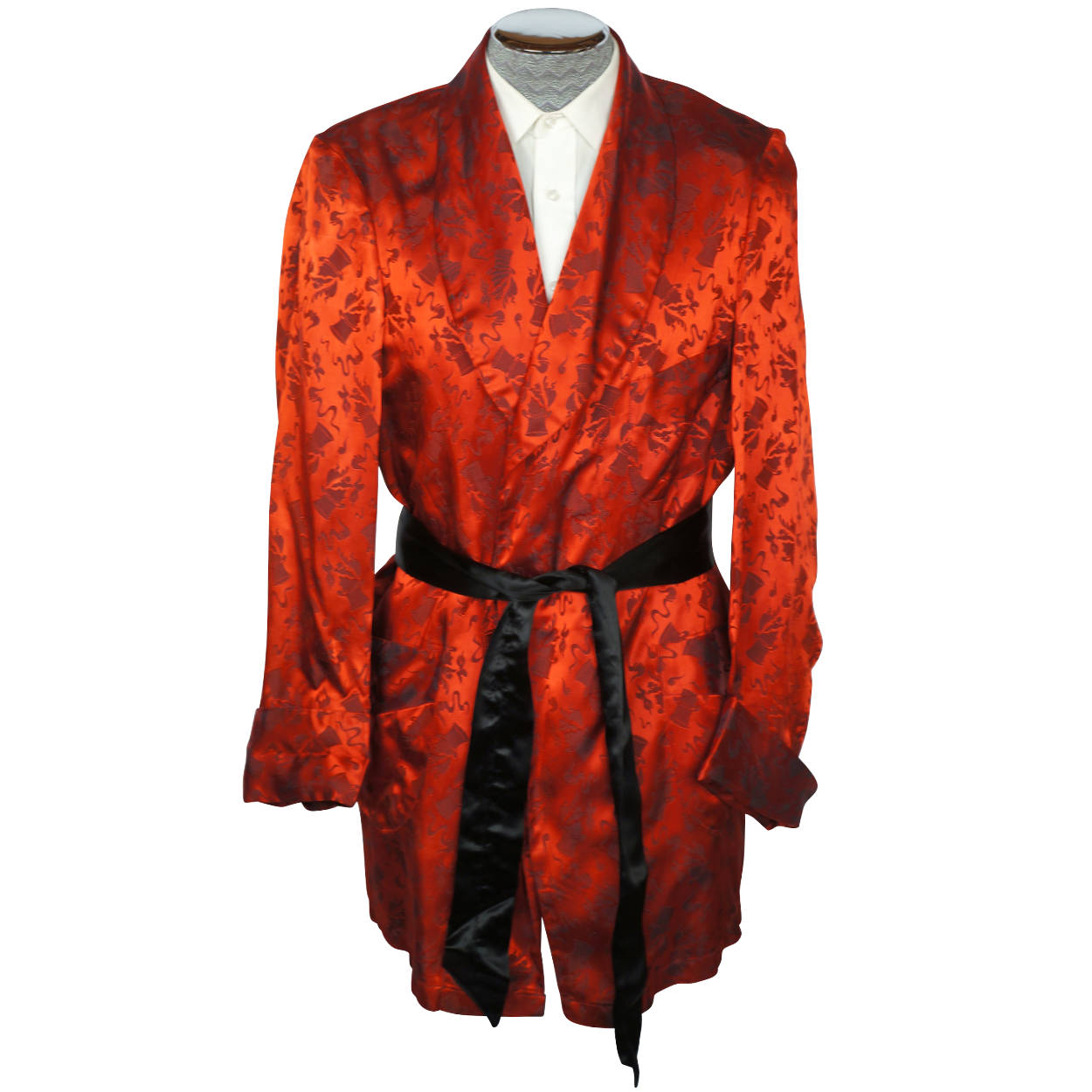 Vintage 1940s Smoking Jacket Sherlock Holmes Smoking Pipe M - Poppy's Vintage Clothing