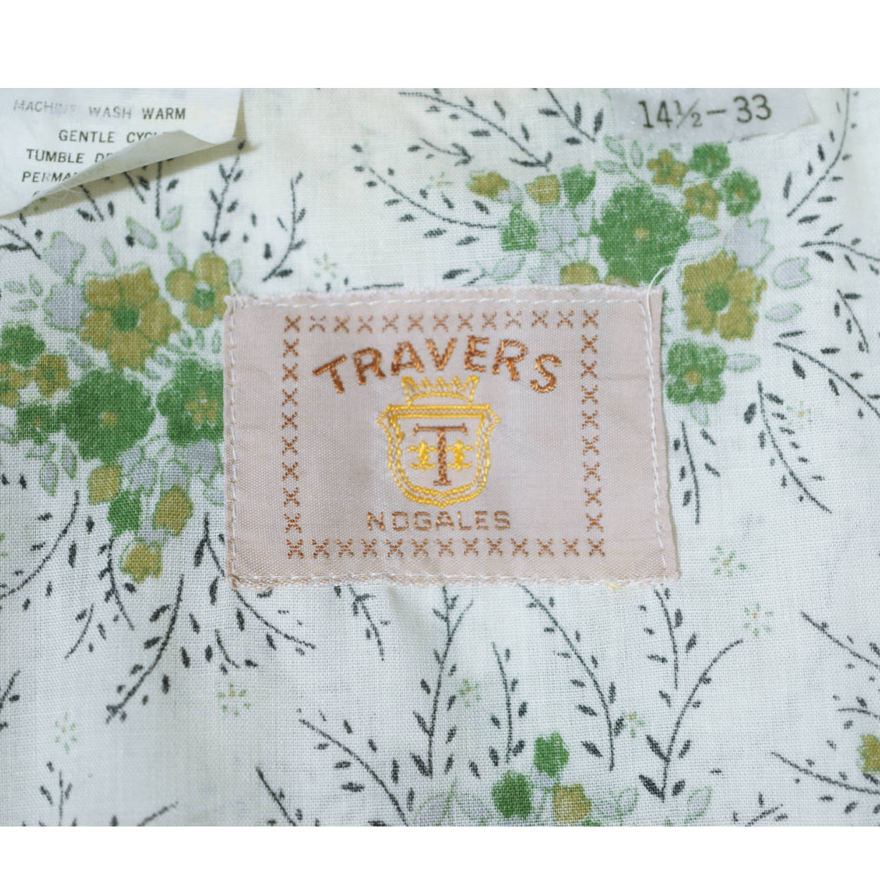 Vintage Western Shirt Travers Nogales AZ Size 14.5 - Poppy's Vintage Clothing