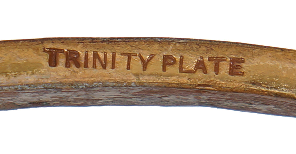 1920s Art Deco Compact Filigree Dance Purse Frame Trinity Plate Ormolu Brass - Poppy's Vintage Clothing