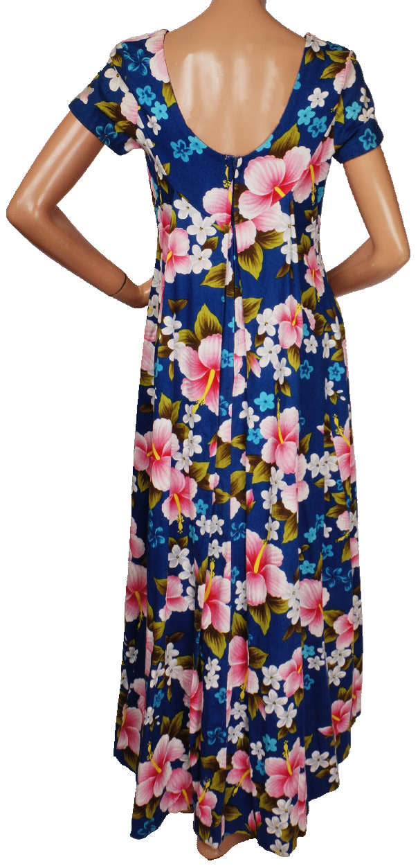 Vintage 60s Hawaiian Dress by Ui Maikai - Hibiscus Flower Print -  M - Poppy's Vintage Clothing