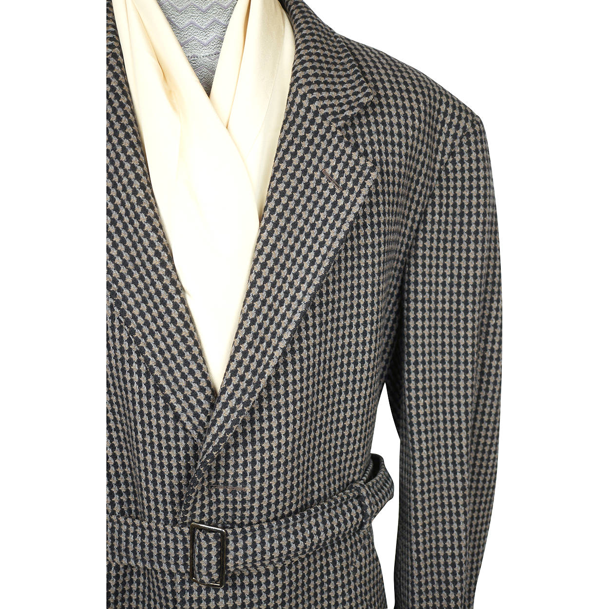 Vintage Mens Ungaro Paris Overcoat Tweed Wool Cashmere Coat Made in italy Sz 42 - Poppy's Vintage Clothing
