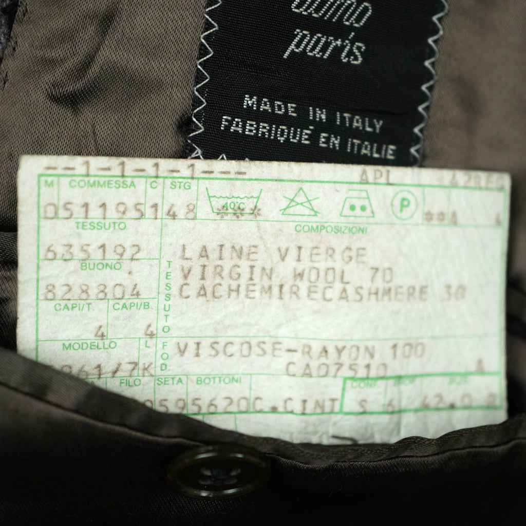Vintage Mens Ungaro Paris Overcoat Tweed Wool Cashmere Coat Made in italy Sz 42 - Poppy's Vintage Clothing