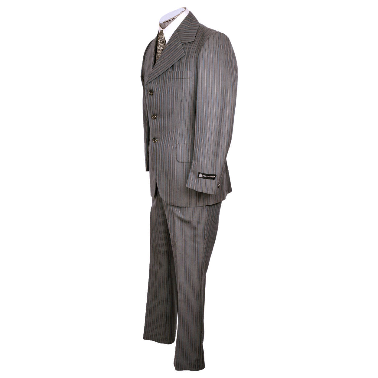 Vintage 60s Mod Era Mens Suit w Pinstripe Unused w Tags Size M 38 - Poppy's Vintage Clothing