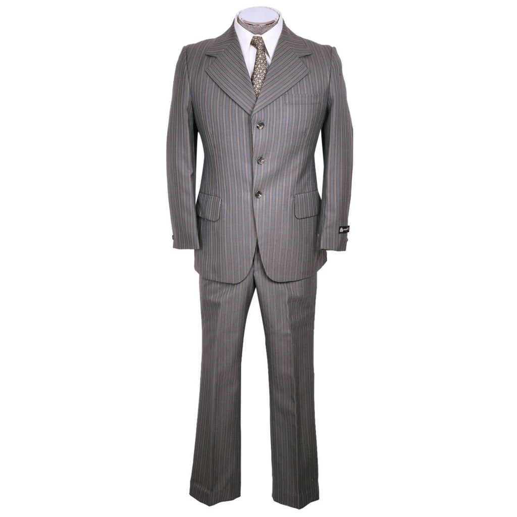Vintage 60s Mod Era Mens Suit w Pinstripe Unused w Tags Size M 38 - Poppy's Vintage Clothing