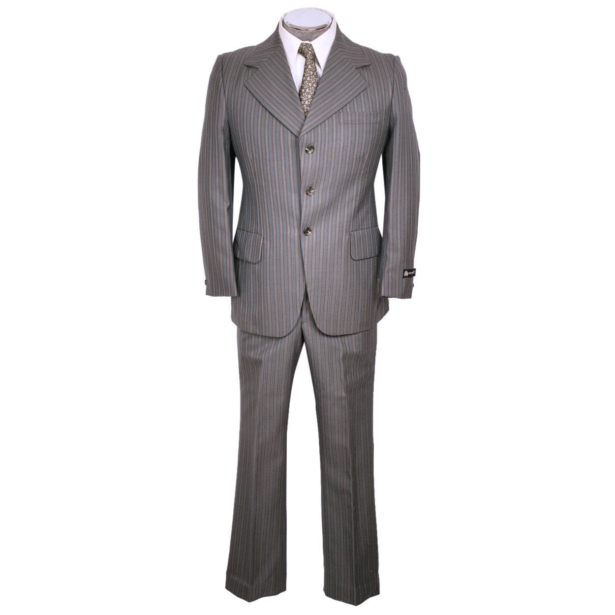 Vintage 60s Mod Era Mens Suit w Pinstripe Unused w Tags Size M 38 - Poppy's Vintage Clothing