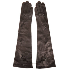 Vintage Opera Gloves Black Kid Leather Freddy Paris Unused NOS Ladies Size 6 3/4 - Poppy's Vintage Clothing