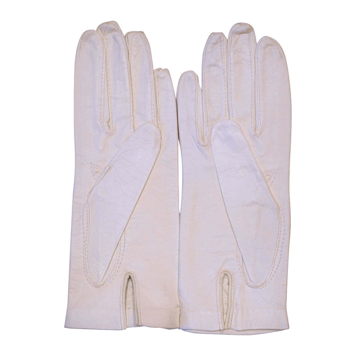 Vintage Unused Italian Kid Leather Gloves White Made in Italy Ladies Size 6.5 - Poppy's Vintage Clothing