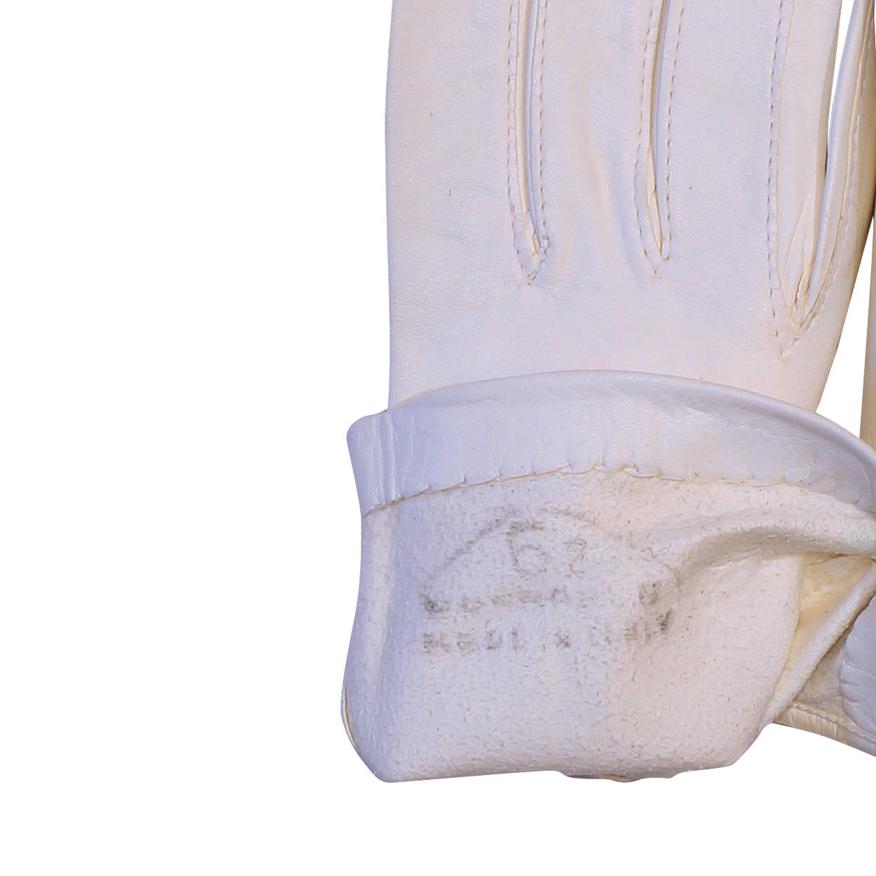 Vintage Unused Italian Kid Leather Gloves White Made in Italy Ladies Size 6.5 - Poppy's Vintage Clothing