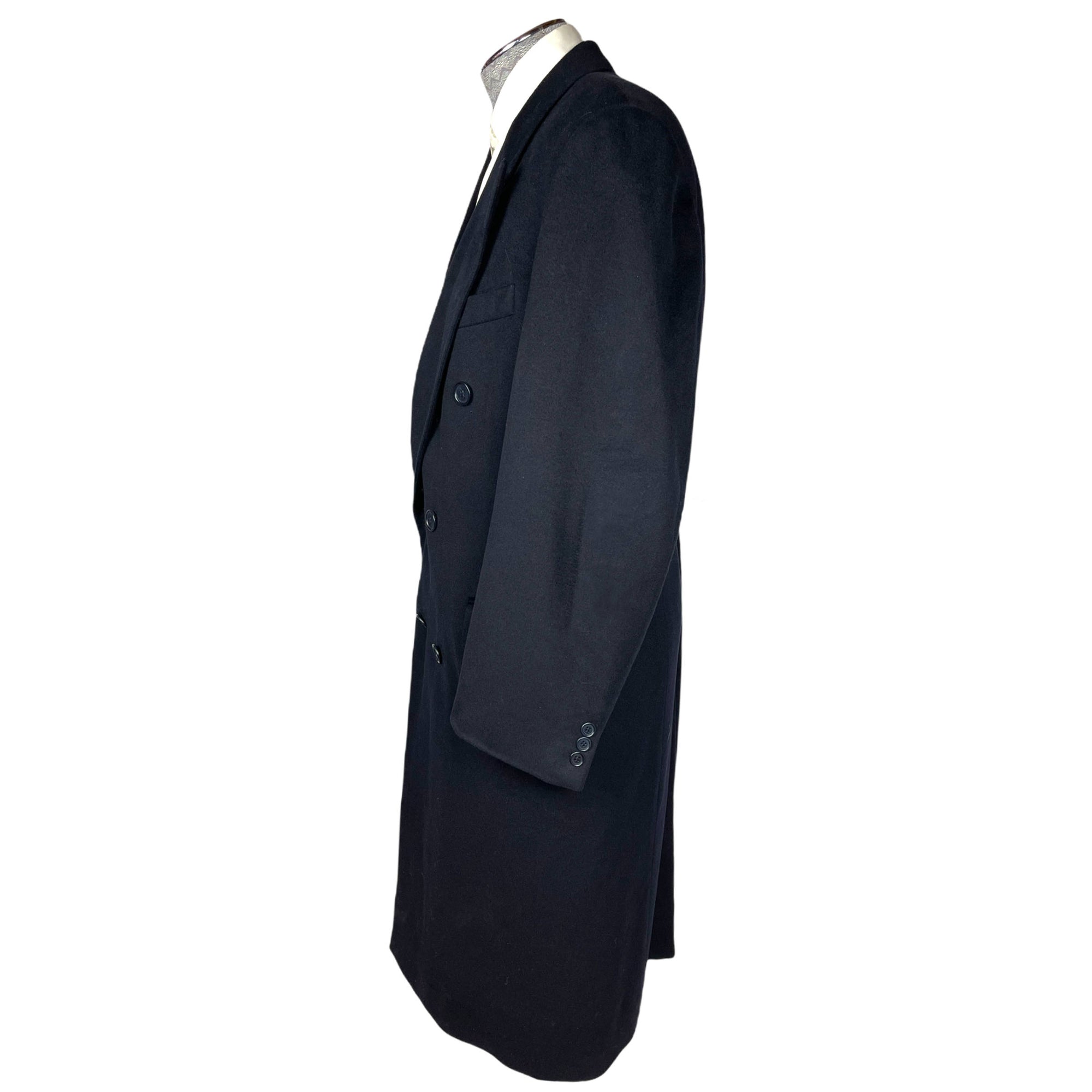 Loro Piana Wool Overcoat Urbis Italy Mens Black Coat Sz M