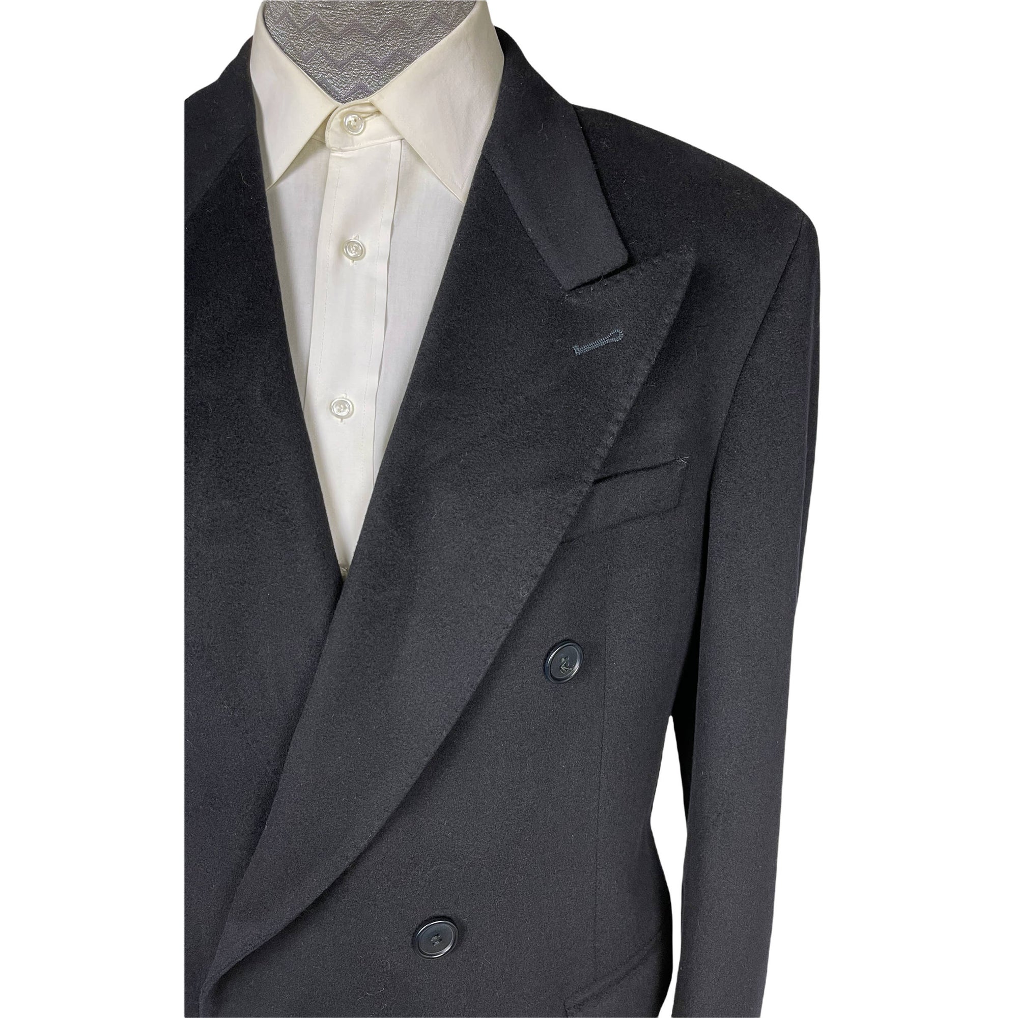 Loro Piana Wool Overcoat Urbis Italy Mens Black Coat Sz M