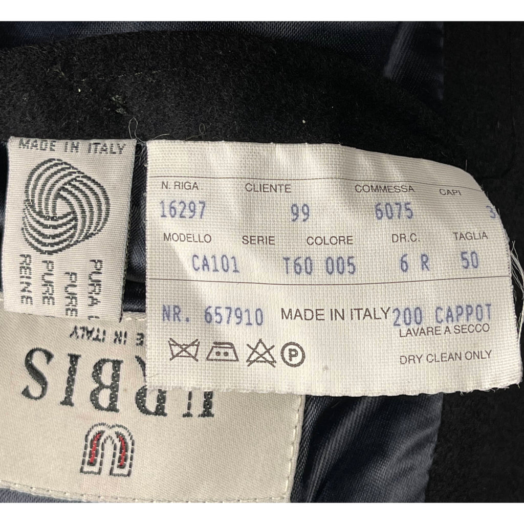 Loro Piana Wool Overcoat Urbis Italy Mens Black Coat Sz M