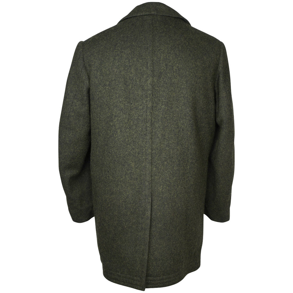 Vintage 60s Mens Wool Coat Green w Plaid by Utex Size 38 M - Poppy's Vintage Clothing