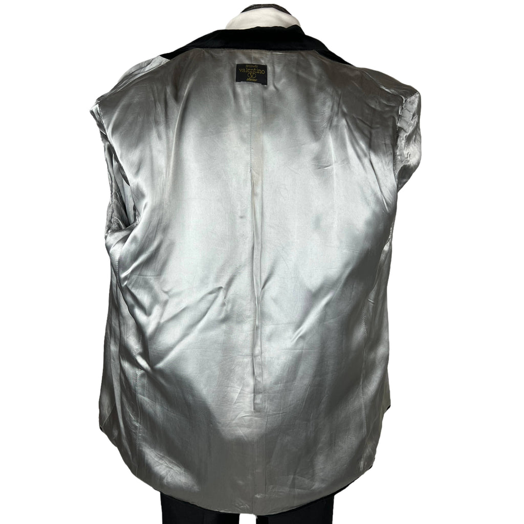 Vintage 1980s Valentino Black Velvet Dinner Jacket Mens Sz M