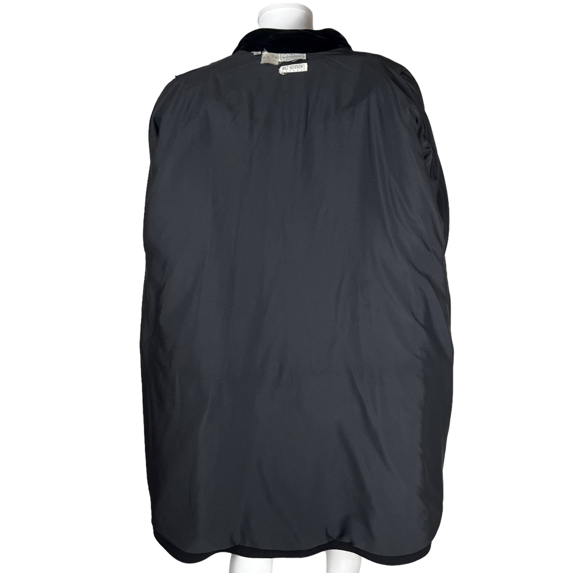 Vintage 1980s Valentino Wool Coat Black & Red Ladies Size 6