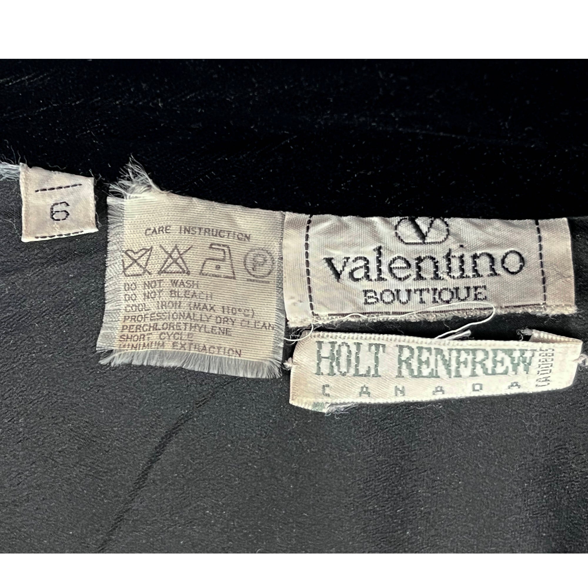 Vintage 1980s Valentino Wool Coat Black & Red Ladies Size 6